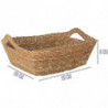 Tradineur - Cesta de Mimbre rectangular con Asas - Fabricado en España - Ideal para el almacenamiento y la decoración de tu hoga
