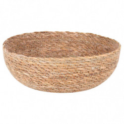 Tradineur - Bol de Mimbre Redondo - Fabricado en España - Ideal para el almacenamiento y la decoración de tu hogar - Ø 26 x 10 c