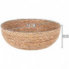 Tradineur - Bol de Mimbre Redondo - Fabricado en España - Ideal para el almacenamiento y la decoración de tu hogar - Ø 26 x 10 c