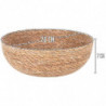 Tradineur - Bol de Mimbre Redondo - Fabricado en España - Ideal para el almacenamiento y la decoración de tu hogar - Ø 20 x 7 cm