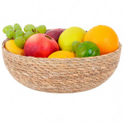 Tradineur - Bol de Mimbre Redondo - Fabricado en España - Ideal para el almacenamiento y la decoración de tu hogar - Ø 20 x 7 cm