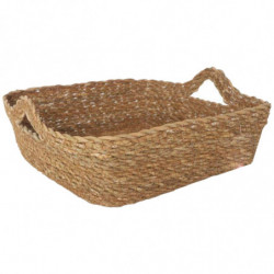 Tradineur - Cesta de Mimbre Cuadrado con Asas - Fabricado en España - Ideal para el almacenamiento y la decoración de tu hogar -