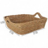 Tradineur - Cesta de Mimbre Cuadrado con Asas - Fabricado en España - Ideal para el almacenamiento y la decoración de tu hogar -