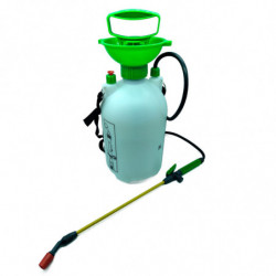 Tradineur - Botella Pulverizador a presión con correa ajustable - Capacidad de 5 Litros - Botella graduada y lanza con boquilla