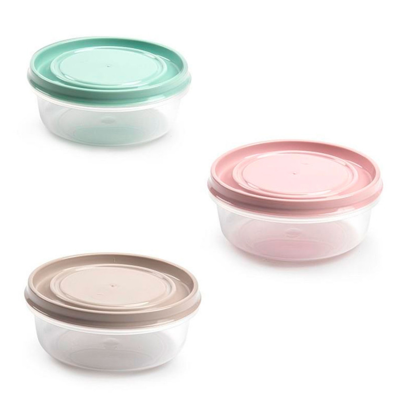 Tradineur - Pack de 3 Fiambreras Redondas - Plástico - Capacidad de 500 ml - Apta para microondas y lavavajillas - Ø 13,5 x 5,5 Tradineur - Pack de 3 Fiambreras Redondas - Plástico - Capacidad de 500 ml - Apta para microondas y lavavajillas - Ø 13,5 x 5,5