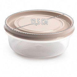 Tradineur - Pack de 3 Fiambreras Redondas - Plástico - Capacidad de 500 ml - Apta para microondas y lavavajillas - Ø 13,5 x 5,5