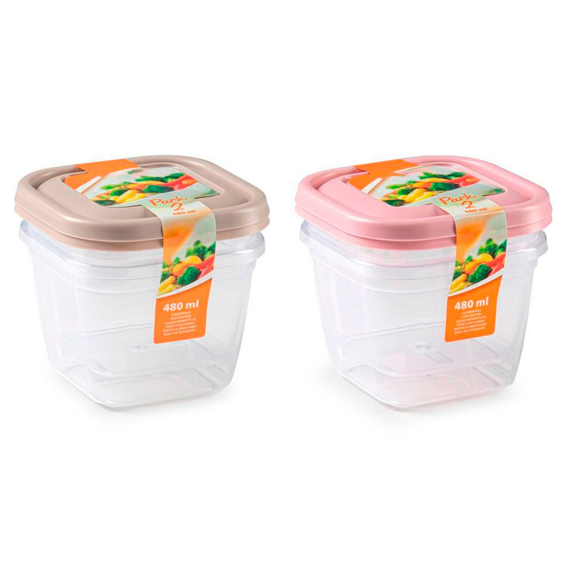 Tradineur - Pack de 4 Fiambreras Cuadrados con tapa - Fabricado en Plástico - Capacidad de 480 ml - Apta para microondas y lavav Tradineur - Pack de 4 Fiambreras Cuadrados con tapa - Fabricado en Plástico - Capacidad de 480 ml - Apta para microondas y lavav