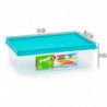Tradineur - Pack de 3 Fiambreras Cuadrados con tapa - Fabricado en Plástico - Capacidad de 1 Litro - Apta para microondas y lava