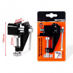 Tradineur - Mini Mordaza para Mesas de 27/30 mm - Fabricado en Acero - Herramienta manual de bricolaje - Sujeción Firme y fuerte