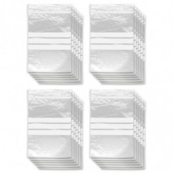 Tradineur - Paquete de 4 Pack de 6 Bolsas herméticas con franjas para Escribir - Aptas para Alimentación y Reutilizables - 48 Un