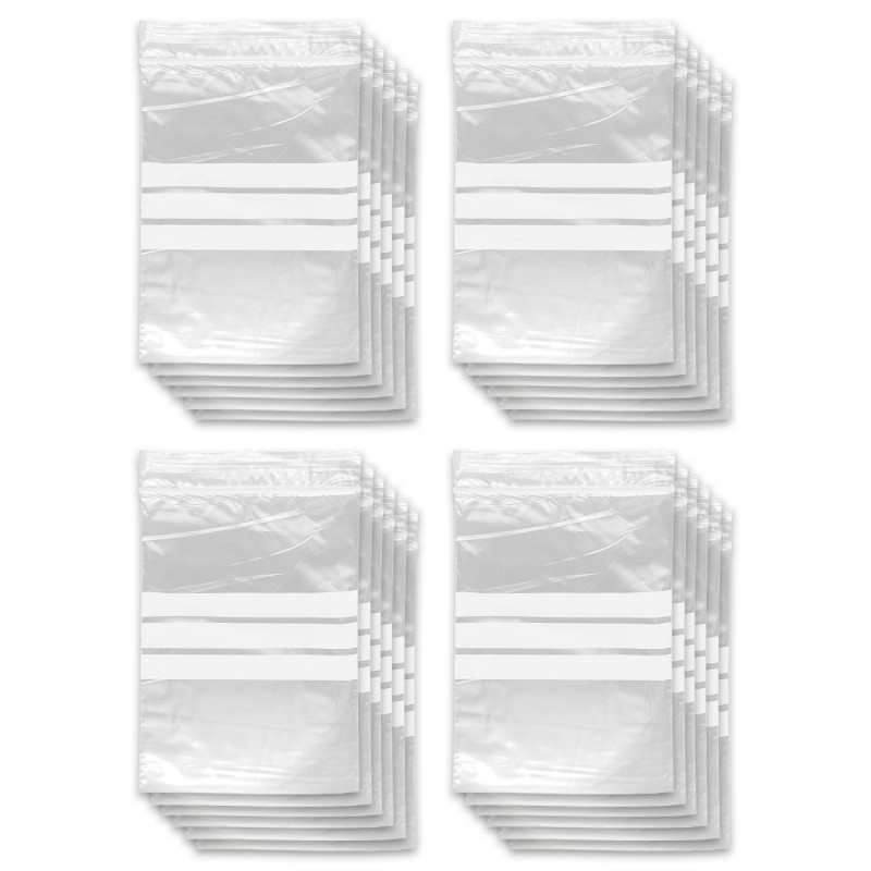 Tradineur - Paquete de 4 Pack de 6 Bolsas herméticas con franjas para Escribir - Aptas para Alimentación y Reutilizables - 48 Un Tradineur - Paquete de 4 Pack de 6 Bolsas herméticas con franjas para Escribir - Aptas para Alimentación y Reutilizables - 48 Un