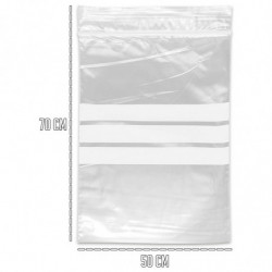 Tradineur - Paquete de 4 Pack de 6 Bolsas herméticas con franjas para Escribir - Aptas para Alimentación y Reutilizables - 48 Un