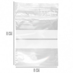 Tradineur - Paquete de 10 Pack de 50 Bolsas herméticas con franjas para Escribir - Aptas para Alimentación y Reutilizables - 500