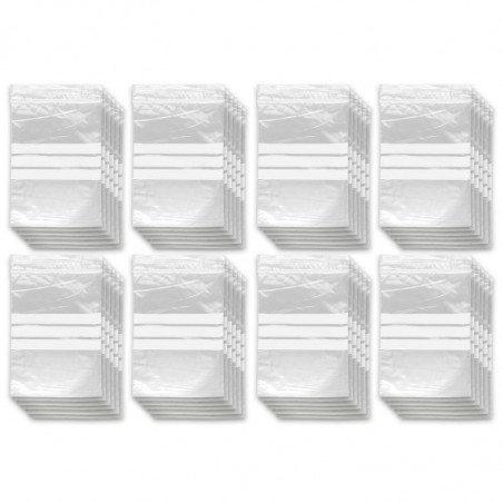 Tradineur - Paquete de 8 Pack de 6 Bolsas herméticas con franjas para Escribir - Válidas para Alimentación y Reutilizables - 48