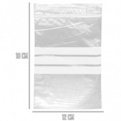 Tradineur - Paquete de 8 Pack de 24 Bolsas herméticas con franjas para Escribir - Aptas para Alimentación y Reutilizables - 192
