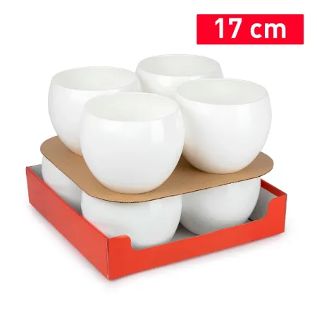 Tradineur - Maceta redonda - Diseño Coco (Ø 17 cm) - Fabricado en plástico - Ideal para jardín exterior, terraza o balcón - Colo