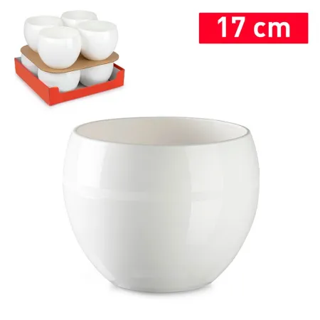 Tradineur - Maceta redonda - Diseño Coco (Ø 17 cm) - Fabricado en plástico - Ideal para jardín exterior, terraza o balcón - Colo
