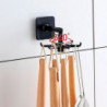 Tradineur - Pack de 3 Ganchos Giratorios de 360° para Colgar Platos Sin Perforación - Gancho Vertical Plegable de 180° - Fabrica