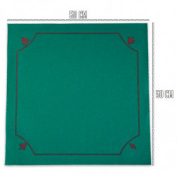 Tradineur - Tapete para Juegos de Poker - Fabricado en Poliester - Ideal para trasladarlo a cualquier lugar - 50 x 50 cm - Color
