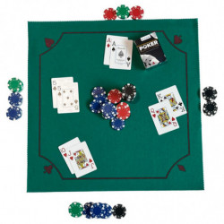 Tradineur - Tapete para Juegos de Poker - Fabricado en Poliester - Ideal para trasladarlo a cualquier lugar - 50 x 50 cm - Color
