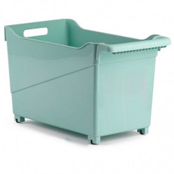 Tradineur - Carrito de plástico Multiusos con Ruedas Nº 2 - 27,5 x 24 x 45,5 cm - Cesta para Diversos usos con Ruedas para mover