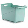 Tradineur - Carrito de plástico Multiusos con Ruedas Nº 2 - 27,5 x 24 x 45,5 cm - Cesta para Diversos usos con Ruedas para mover