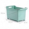Tradineur - Carrito de plástico Multiusos con Ruedas Nº 2 - 27,5 x 24 x 45,5 cm - Cesta para Diversos usos con Ruedas para mover