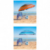 Tradineur - Sombrilla de playa UV 25+ - Fabricado en Poliéster - Ideal para ir a la playa y protegerse del sol - Ø 180 cm - Colo
