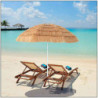 Tradineur - Sombrilla de playa con Diseño de Palmera de Coco - Fabricado en Poliéster - Ideal para ir a la playa y protegerse de