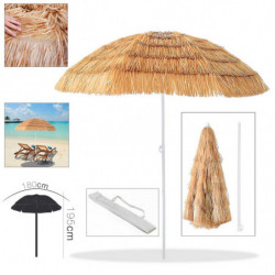 Tradineur - Sombrilla de playa con Diseño de Palmera de Coco - Fabricado en Poliéster - Ideal para ir a la playa y protegerse de