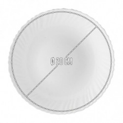 Tradineur - Pack de 6 Platos llanos para postres Modelo Titán - Fabricado en Vidrio Opal - Ideal para cenas familiares y eventos