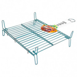 Tradineur - Parrilla Doble para barbacoas - Fabricada en Acero - Fácil Limpieza y Apta para uso alimentario - 30 x 35 cm
