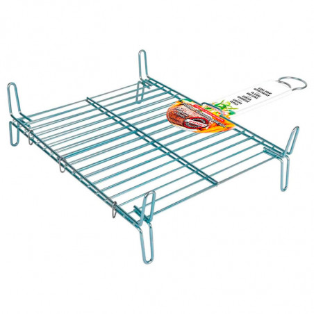 Tradineur - Parrilla Doble para barbacoas - Fabricada en Acero - Fácil Limpieza y Apta para uso alimentario - 30 x 35 cm