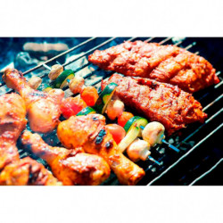 Tradineur - Parrilla Doble para barbacoas - Fabricada en Acero - Fácil Limpieza y Apta para uso alimentario - 30 x 35 cm