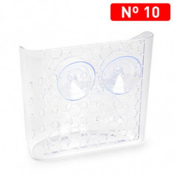 Tradineur - Cesta para ducha - Nº 10 - Fabricado en Plástico - Incluye ventosas para buen agarre - 16,5 x 10,5 x 20,2 cm