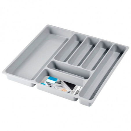 Tradineur - Cubertero N.º 3 - Fabricado en Plástico - Recipiente para ordenación y almacenamiento de cubertería - 4,6 x 45 x 45
