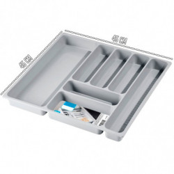 Tradineur - Cubertero N.º 3 - Fabricado en Plástico - Recipiente para ordenación y almacenamiento de cubertería - 4,6 x 45 x 45