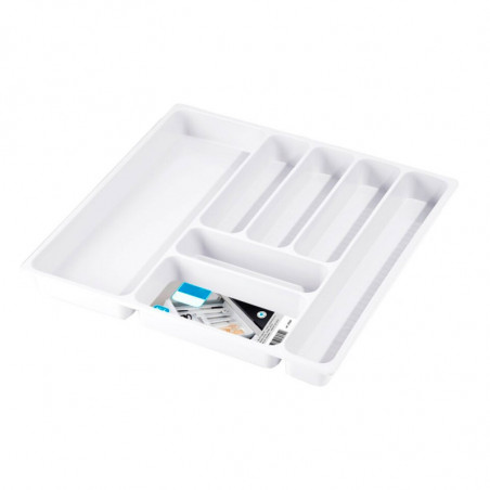 Tradineur - Cubertero N.º 3 - Fabricado en Plástico - Recipiente para ordenación y almacenamiento de cubertería - 4,6 x 45 x 45