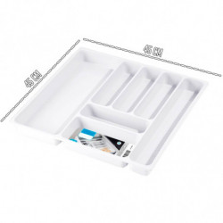 Tradineur - Cubertero N.º 3 - Fabricado en Plástico - Recipiente para ordenación y almacenamiento de cubertería - 4,6 x 45 x 45