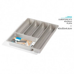 Tradineur - Cubertero N.º 2 - Fabricado en Plástico - Recipiente para ordenación y almacenamiento de cubertería - 4,6 x 30 x 40