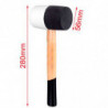 Tradineur - Martillo de goma de 500 G - Longitud 31 cm - Mango de madera - Ideal para obras de bricolaje y carpintería (Blanco y