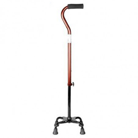 Tradineur - Bastón de cuatro patas para Hombres y Mujeres - Fabricado en Metal - Bastón Ajustable con Base de 4 Patas - 70-90 cm