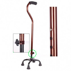 Tradineur - Bastón de cuatro patas para Hombres y Mujeres - Fabricado en Metal - Bastón Ajustable con Base de 4 Patas - 70-90 cm
