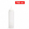 Tradineur - Pack de 2 botellas de plástico rellenables para servir salsas, dispensador de aliño reutilizable, ketchup, mostaza,
