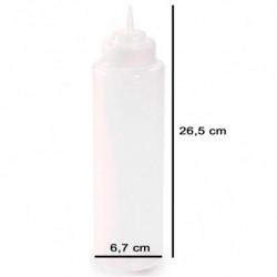 Tradineur - Pack de 2 botellas de plástico rellenables para servir salsas, dispensador de aliño reutilizable, ketchup, mostaza,