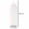 Tradineur - Pack de 2 botellas de plástico rellenables para servir salsas, dispensador de aliño reutilizable, ketchup, mostaza,