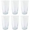 Tradineur - Pack de 6 Vasos modelo Toledo - Capacidad de 470 ml (16 oz) - Fabricado en Vidrio - Apto para lavavajillas y microon
