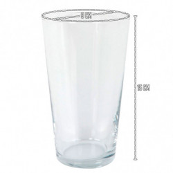 Tradineur - Pack de 6 Vasos modelo Toledo - Capacidad de 470 ml (16 oz) - Fabricado en Vidrio - Apto para lavavajillas y microon