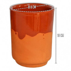 Tradineur - Pack de 3 Vasos de barro - Funcional en Vitro y Gas - Apto para Microonda y Horno - Fácil limpieza en lavavajillas -