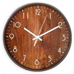 Tradineur - Reloj redondo de pared con números grandes, silencioso, funcionamiento a pilas, minimalista, moderno, decoración, co